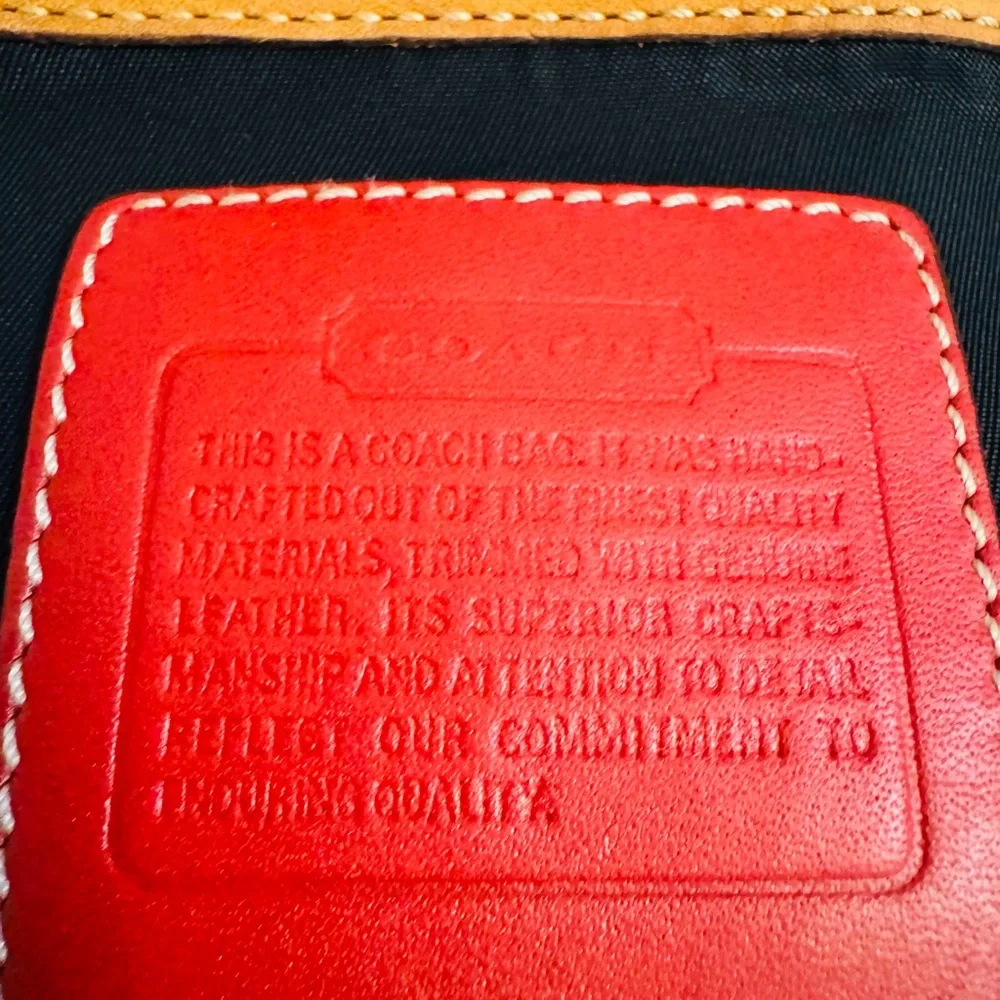 Coach Hampton Black Inside Out Tote with Red Handles and Red Logo Patch - Picture 11 of 15